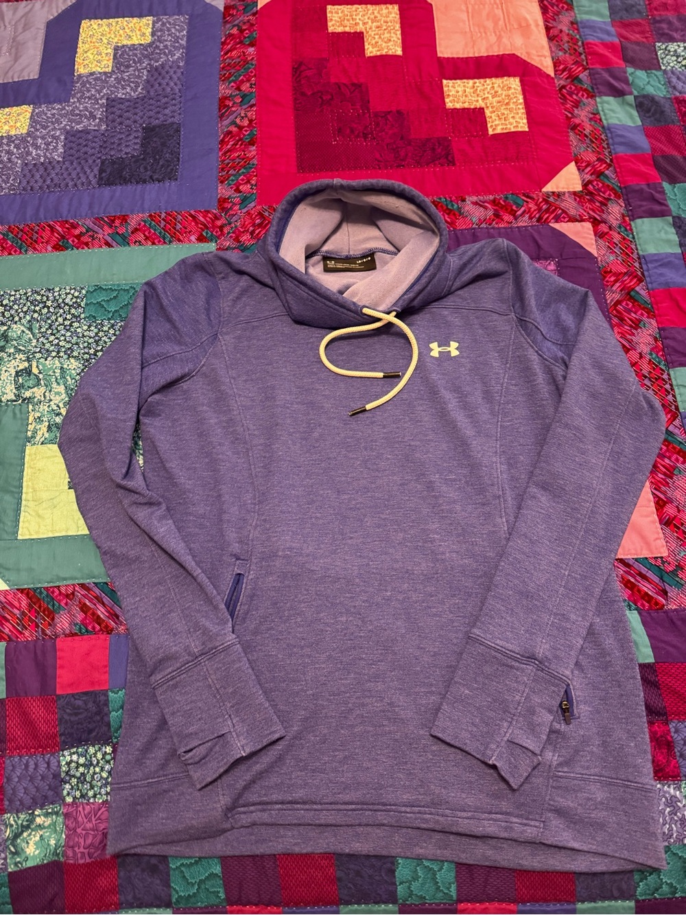 Under Armour Purple light weight Hoodie with White Drawcord